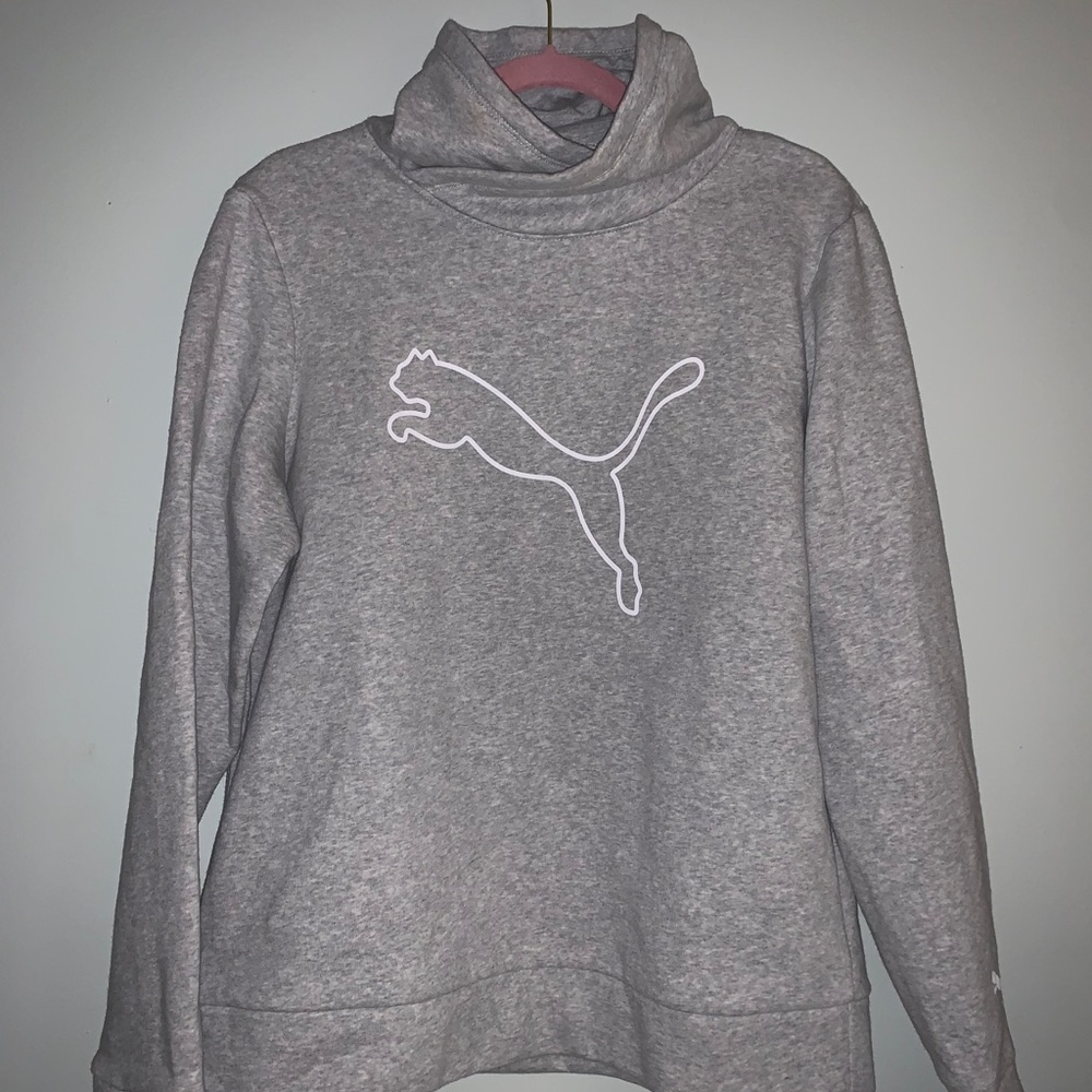 New w/ Tag Puma Cowl Neck Light Gray Sweatshirt